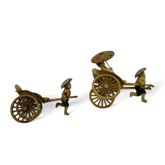 JAPANESE RICKSHAW Figurines Woman and Driver Figure Japan Vintage - As Is - Picture 10 of 10